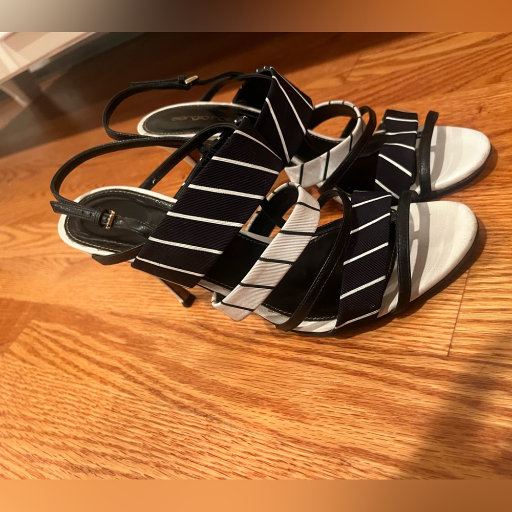 Sergio Rossi Black and white heels